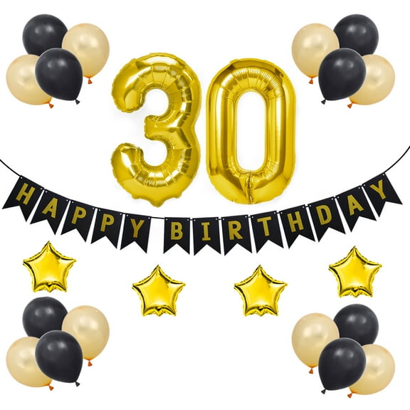 FONDOTIN Birthday Party Supplies Assorted Color Balloons and Elegant Bunting