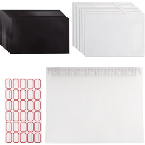 23 Pcs Die Storage Bag Set with Rubber Tool Holder Loose Leaf Book Covers Binder Pockets Resealable Die and Stamp Storage Bags for Die Cutting Clear Stamp