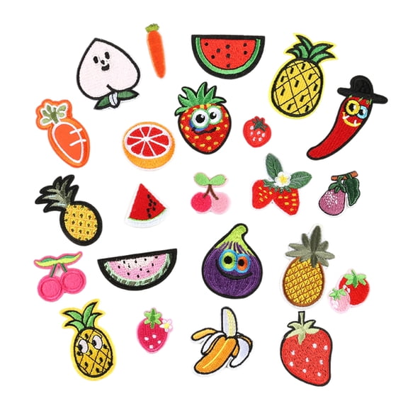 23 Pcs Fruit Iron on Patches Banana Repair Patches Strawberry Sewing Patches Embroidered Patches for Clothing Jeans Hat