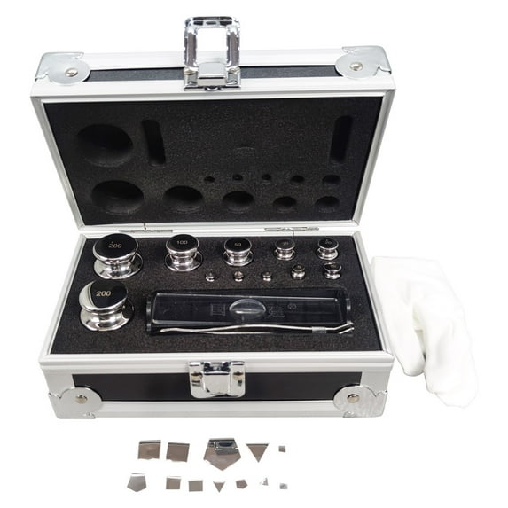 23 Pcs M1 Grade Scale Calibration Weight Kit Stainless Steel Balance Weights Set with Tweezer 1mg-200g