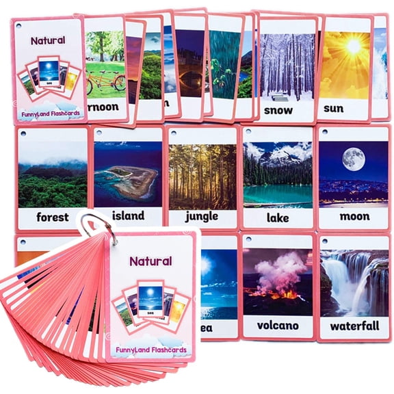 23 Pcs/Set Natural Flash Cards | Learning Toys Flashcards for Children Pre-K, Toddlers and Kids