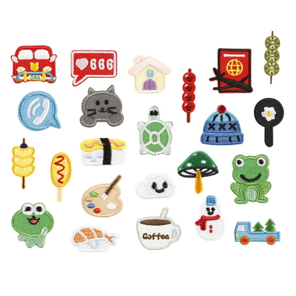 23 Pcs Tanghulu Iron On Patches Clothing Patches House Repair Patches Frogs Embroidery Patches for Bag Jeans Decoration