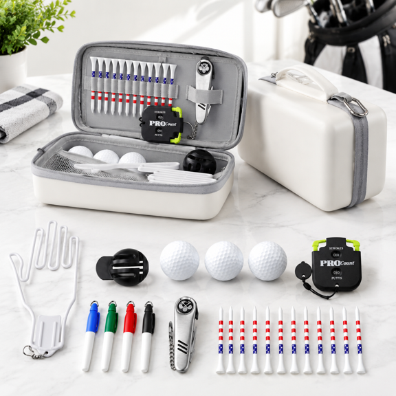 23-Piece Golf Accessory Kit with Hard Carry Case for Men and Women Golfers