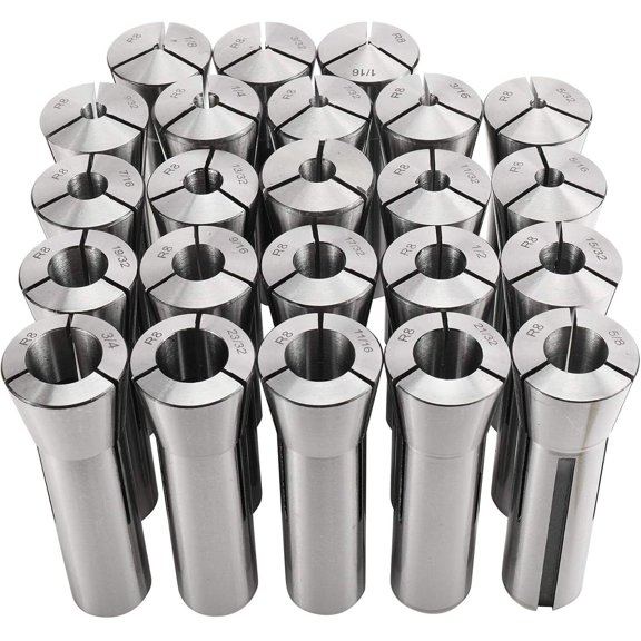 23 Piece R8 Collets Set 1/16" to 3/4" for Bridgeport High Precision Hardened