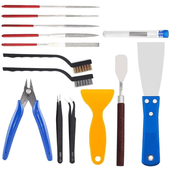 23 Pieces 3D Printer Tools Kit, 3D Printing Accessory Includes Deburring Tool, Wire Brush, Tweezer, Suitable for 3D Print Removing, Cleaning, Finishing