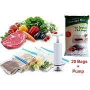 23 Pieces Food Storage Vacuum Seal Storage Freezer Bags with Hand Pump Sous Vide BPA Free