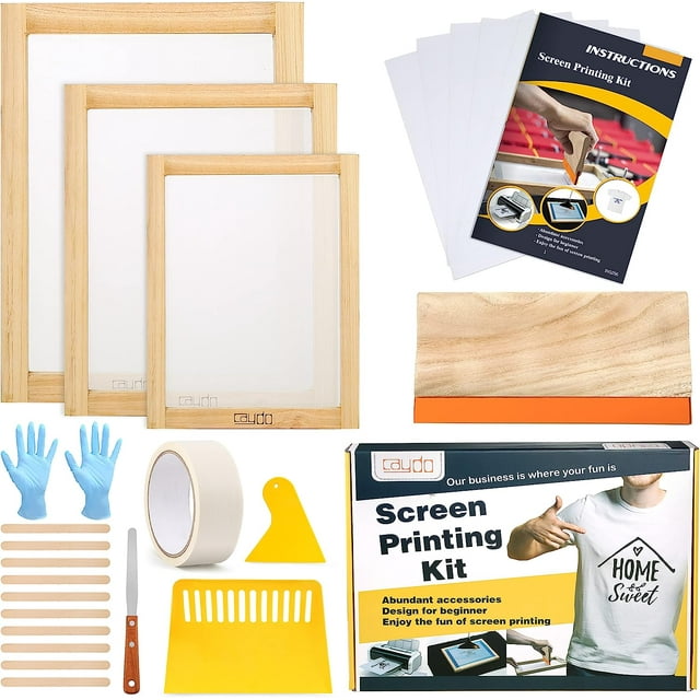 Walmart 23Piece Screen Printing Starter Kit Wood Frames, Squeegees