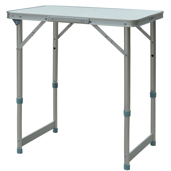 23" Portable Folding Camping Table - Height Adjustable For Versatile Uses Camping, Picnic, Garage Use Grey + Silver With Adjustment Lightweight And Anywhere