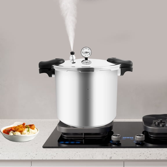 23 Quart Aluminum Pressure Cooker,Pressure Canner Easy to Open & Close - Suitable for Gas, Electric, or Flat Top Stoves