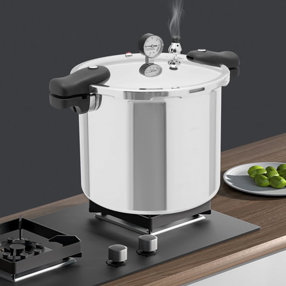 23 Quart Aluminum Pressure Cooker,Pressure Canner Easy to Open & Close - Suitable for Gas, Electric, or Flat Top Stoves