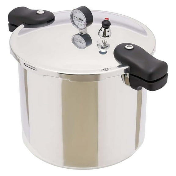 23 Quart Pressure Cooker, 22L Aluminum Pressure Canner with Gauge, Large Capacity for Family Cooking, Gas/Electric Stove Compatible