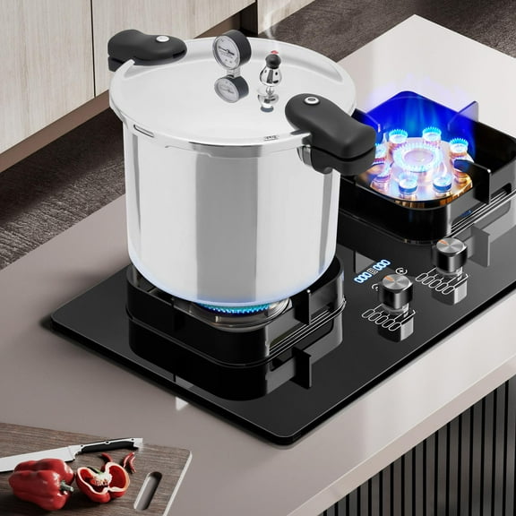 23 Quart Pressure Cooker & Canner | Thickened Aluminum Alloy Commercial Pressure Canner with Pressure Gauge | Explosion-proof Pressure Cookware