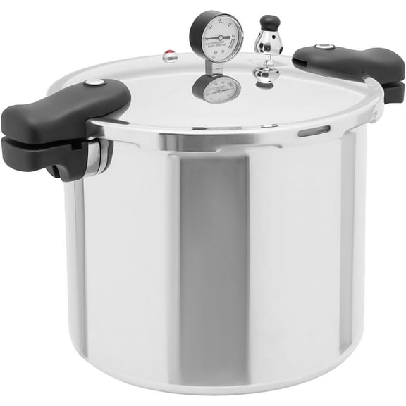 23 Quart Pressure Cooker & Canner | Thickened Aluminum Alloy Commercial Pressure Canner with Pressure Gauge | Explosion-proof Pressure Cookware