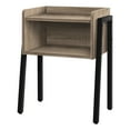 thumbnail image 1 of 23" Rectangular Dark Taupe Accent Table with Black Metal Legs, 1 of 2