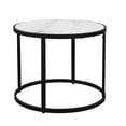 thumbnail image 1 of 23 Inch Side End Table- Modern Round White Natural Marble Top- Iron Frame, 1 of 5