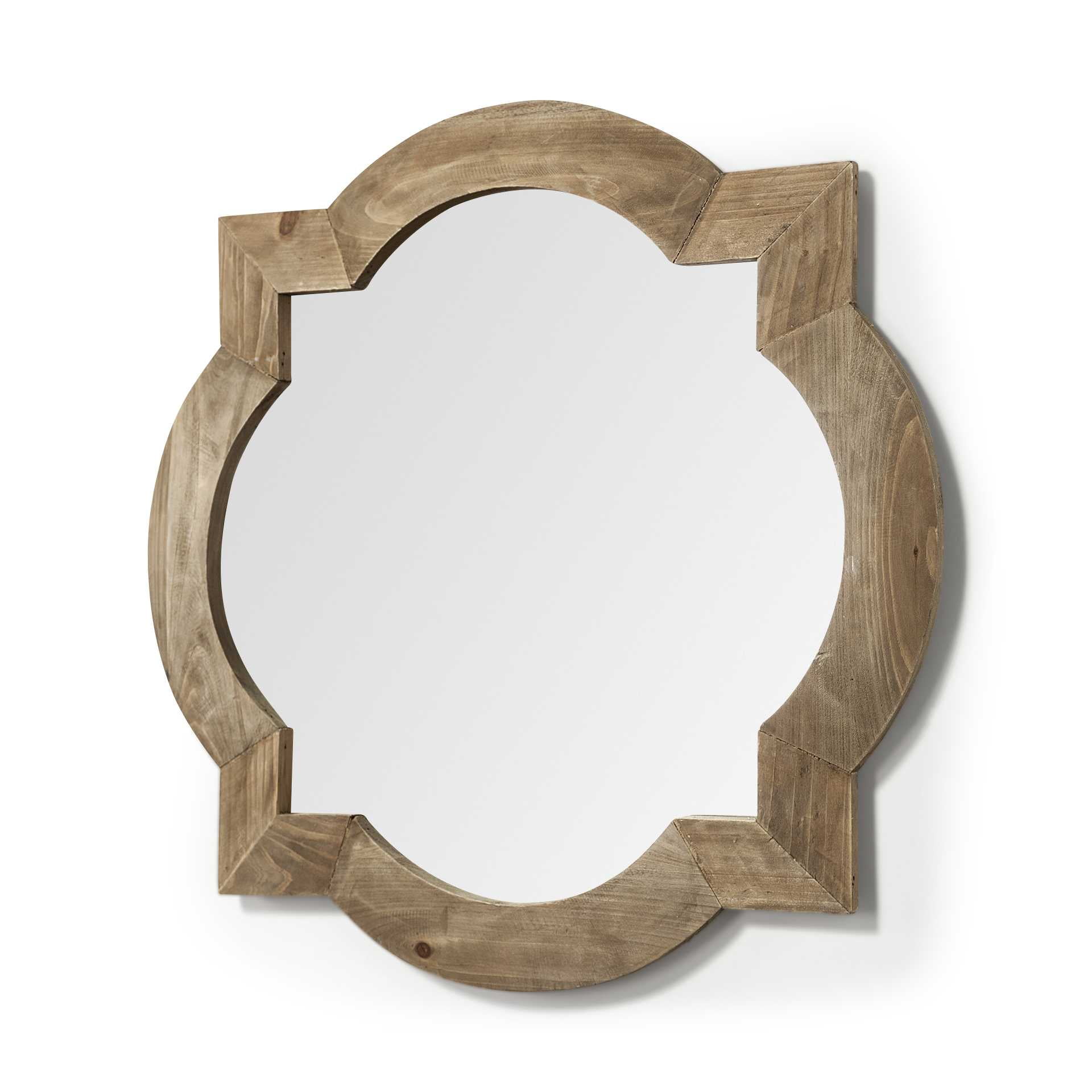 Argonne Natural Pine Wood Full-Length Square Wall Mirror