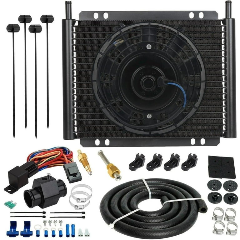 Electric Cooler 26 Row 6AN 3/8" Transmission Cooler Electric Fan In-Hose Tru Cool 40k Transmission Cooler - Foto 5