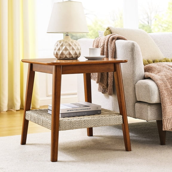 23" Side Table with Combination of Solid Wood and MDF | Ideal for Different Home Scenarios | Ensures Sturdy and Durable Use