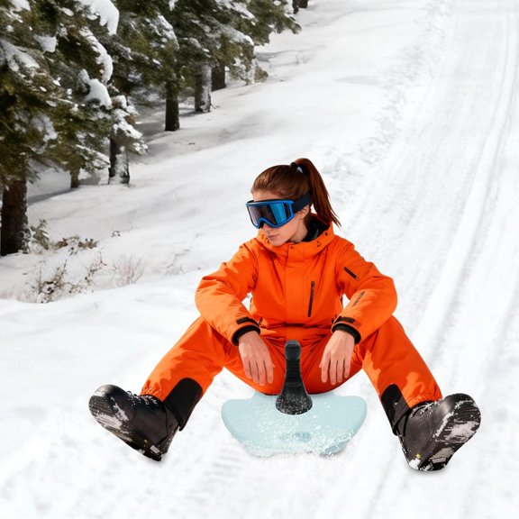 23" Snow Sled with Pull Rope & Handle Winter Downhill Toboggan For Kids & Adults