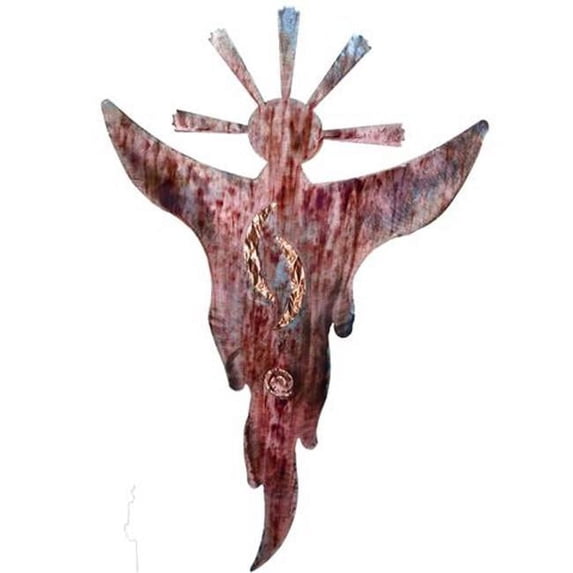 23" Southwest Metal Wall Decoration Smoke Spirit Shaman with Moons - Copper