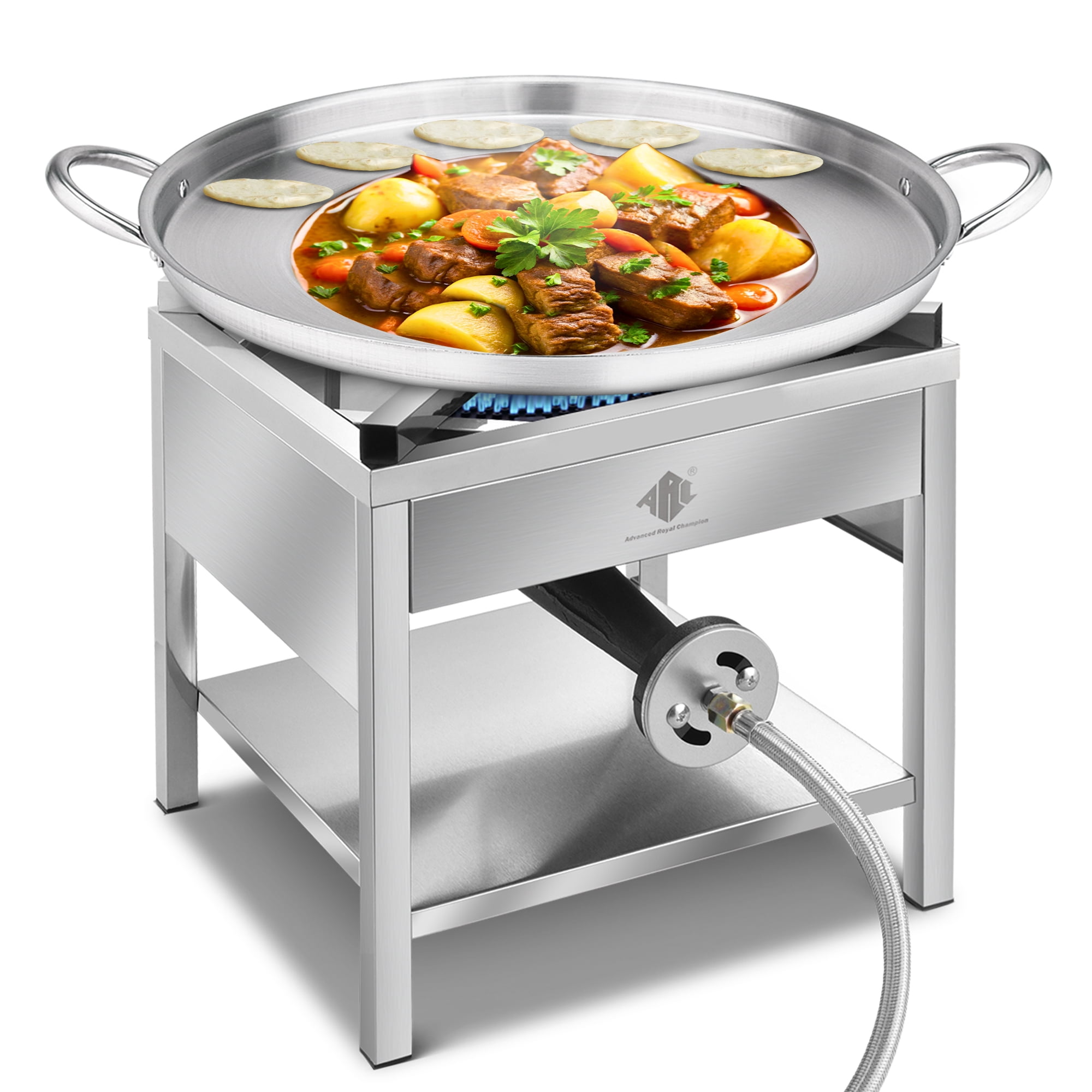 23" Stainless Steel Concave Discada Cooker with 200,000 BTU High ...