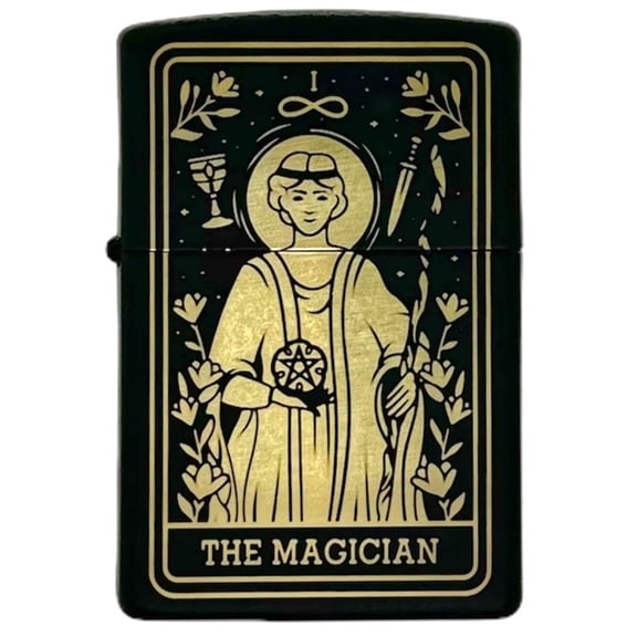 23 Tarot Card - Major Arcana Cards Zippo Black Matt Windproof Lighters! - Christmas, Halloween & Valentines Day Gift (The Magician)