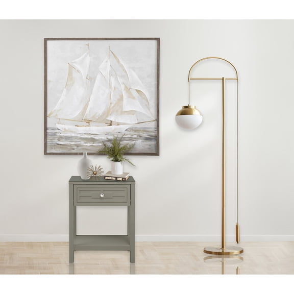 23" Taupe Side Table | Perfect for Holding Drinks and Snacks | Offers a Practical Interior Drawer Size