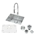 thumbnail image 1 of 23" Undermount Kitchen Sink and Pull-down Faucet Combo with Drain Assembly with Strainer, Protective Bottom Grid, All in One (23" x 18" x 9"), 1 of 6