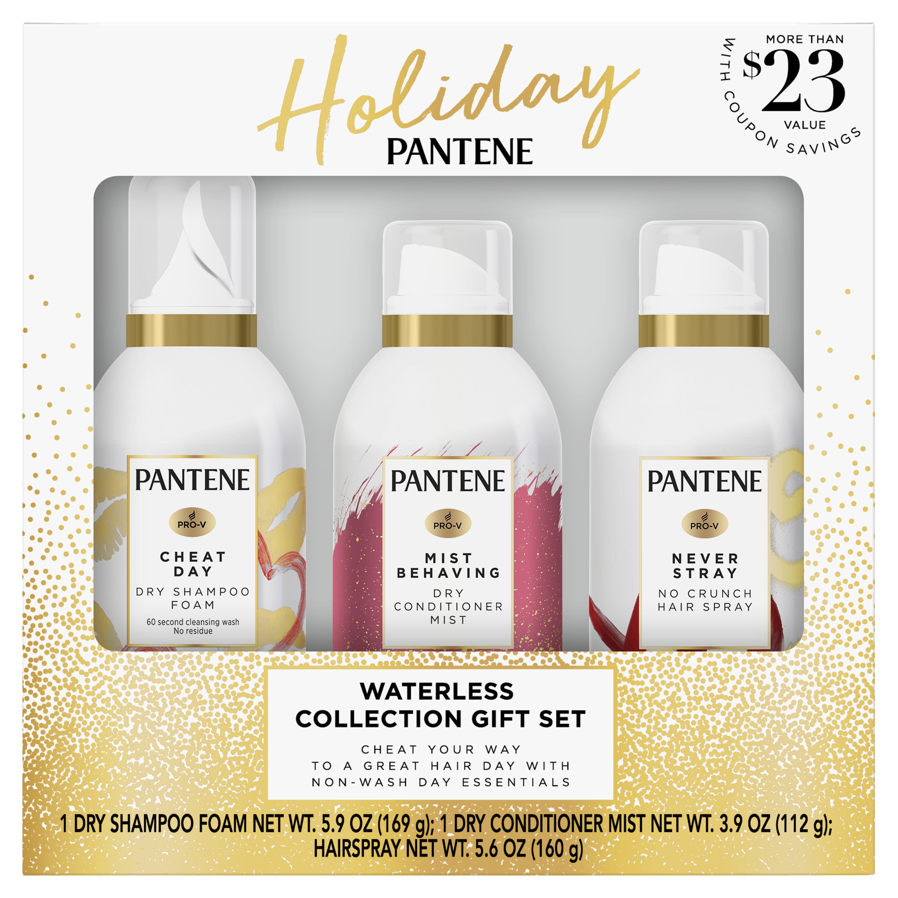 (23 Value) Pantene Dry Shampoo Foam, Dry Conditioner Mist, No Crunch