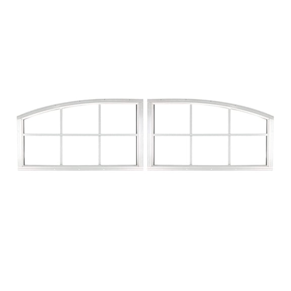23" W x 15" H Quarter Arch Style Picture Windows, Aluminum, for Barns, Sheds, Playhouses, Backyard Studios & More Outdoor Structures, Right & Left 1 Pair
