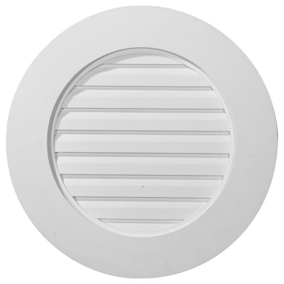 23"W x 23"H x 1 5/8"P, Round Gable Vent Louver, w/ Wide Trim, Non-Functional