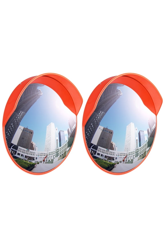 23" Convex Safety Traffic Mirror Outdoor/ Indoor Driveway & Security Wide Angle Mirror, 2 Pcs Dome Blind Spot Mirror for Wall, Office, Parking Garage & Room