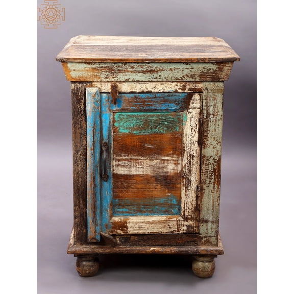 23" Wooden Mediterranean Side Table | Handmade