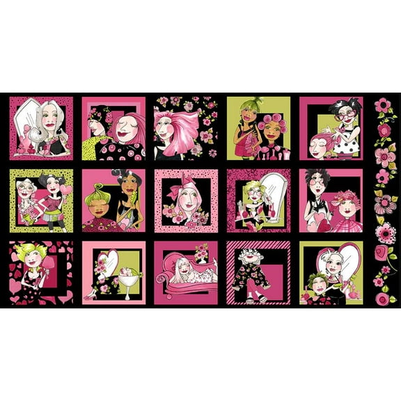 23" X 44" Panel Love Your Look Salon Hairdressers Hair Stylists Cosmetologists Ladies Women Black Cotton Fabric Panel (692-252)