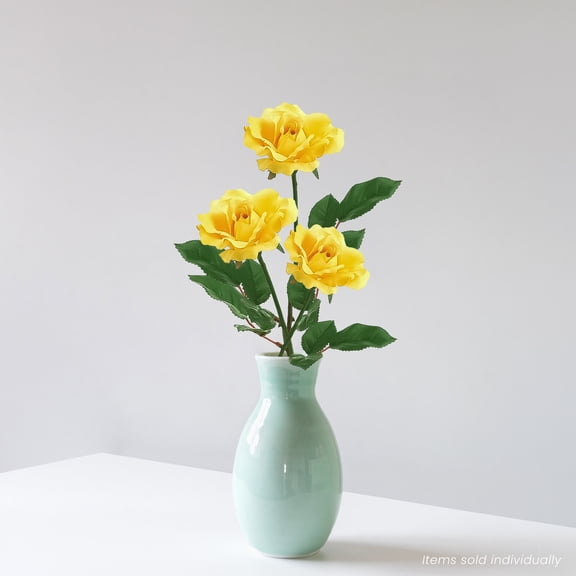 Allstate Long Stem Blooming Rose Artificial Floral Spray - 23" - Yellow