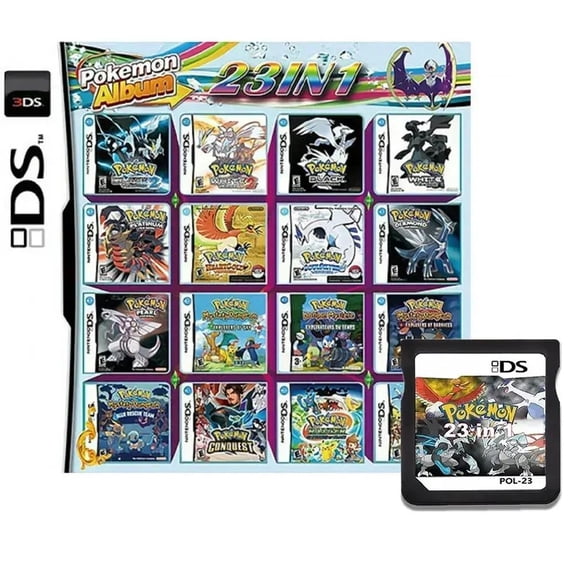 23 in 1 Super Combo NDS Game Cartridge, Retro Game Pack Card Compilation with Pocket Games,US Version