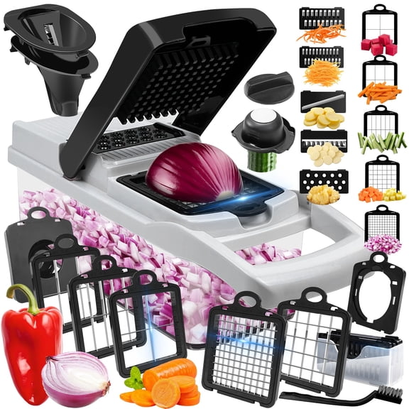 23-in-1 Vegetable Chopper & Mandoline Slicer with 10 Blade-in-1