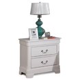 thumbnail image 1 of 23 in. Antique Brass Handle Wooden Nightstand, White, 1 of 1