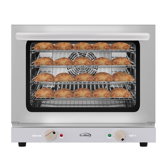 Koolmore 23 in. Silver Countertop Convection Oven for Half-Size Pans with 4 Racks, 2800W