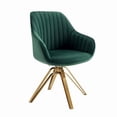 thumbnail image 1 of 23 in. Green Velvet & Gold Swivel Arm Chair, 1 of 1