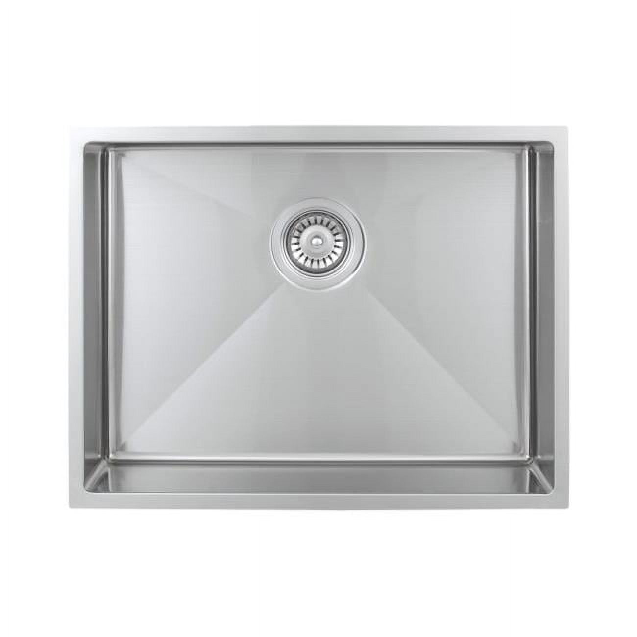 23 in. Handcrafted 18 Gauge Undermount Single Bowl ADA Compliant Stainless Steel Kitchen Sink