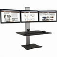 thumbnail image 1 of 23 in. High Rise Electric Triple Monitor Standing Desk, Black, 1 of 1