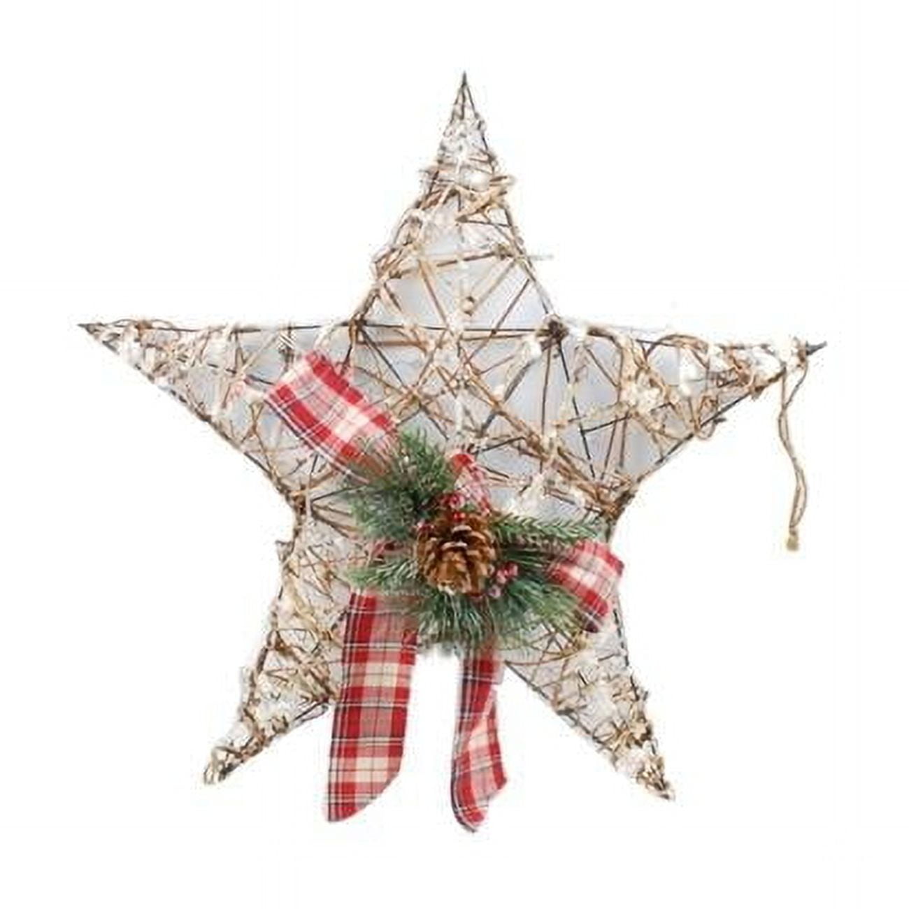 23 Inch Red Green Gold LED Hanging Star Wall Sculpture