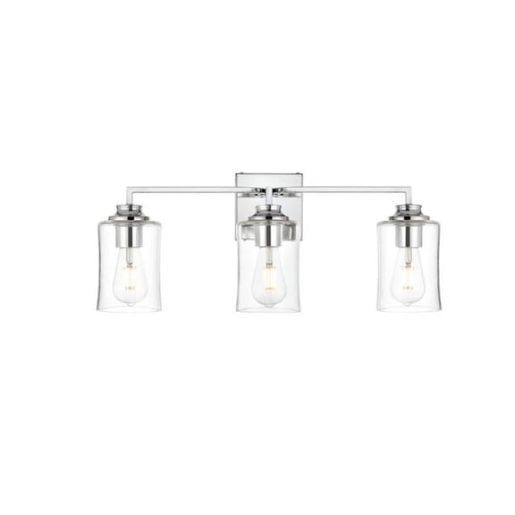 23 in. Ronnie 3 Lights Wall-Mounted Bath Sconce Light, Chrome