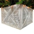 thumbnail image 1 of 23 in. Square Natural White Wash Christmas Tree Collar, 1 of 1