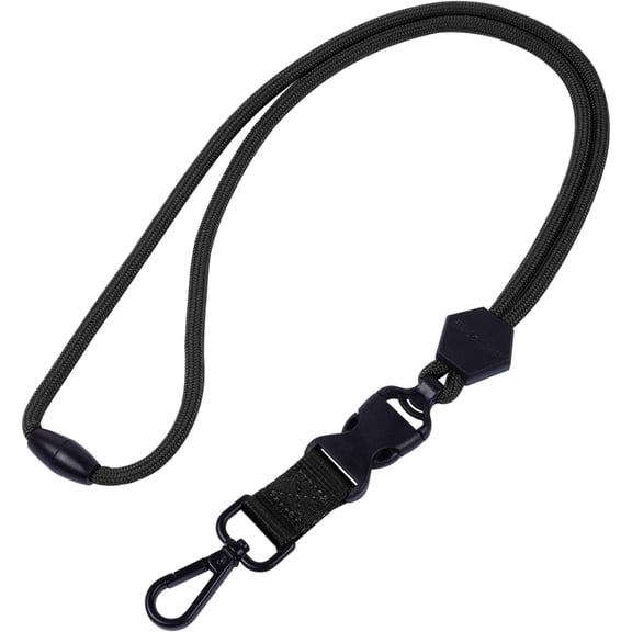 23 inch Heavy Duty Round Cord Lanyard with Safety Breakaway Buckle for ID Card Badge Holder and