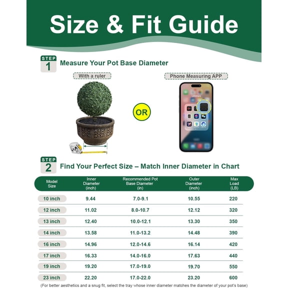 23 inch Plant Saucer Rolling Plant Caddy Rolling Plant Stand with Wheels Plant Tray with Wheels, Heavy Duty Metal, Locking, Sturdy, Rust-Resistant Finish, Easy to Move,Copper 600 lb Capacity