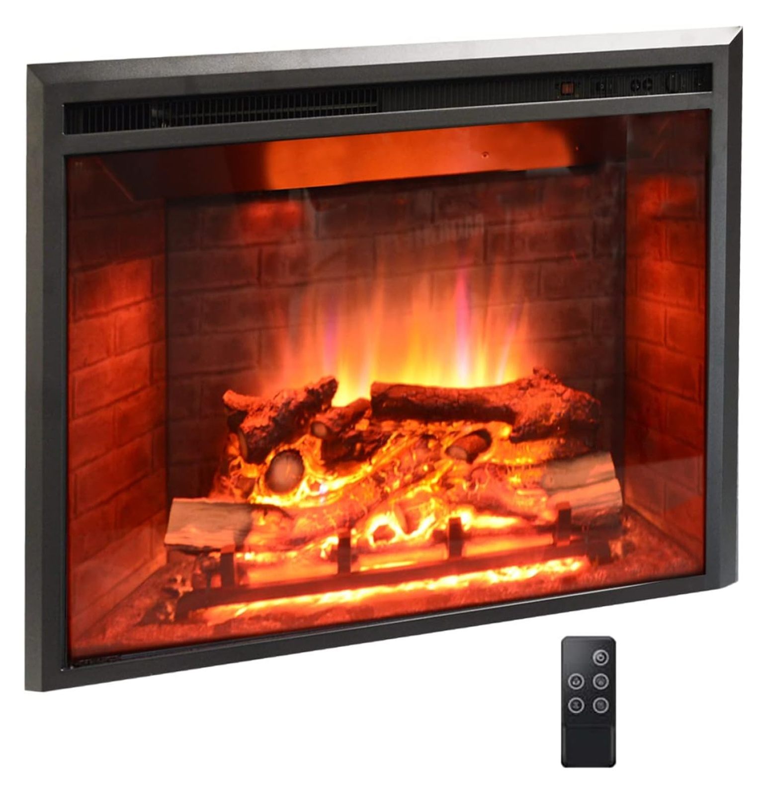 23 inch Western Electric Fireplace Insert, Heater, Recessed Mounted