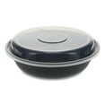 thumbnail image 1 of 23 oz P & P Versa2Go Round Container Combo, Black & Clear - Case of 150, 1 of 1