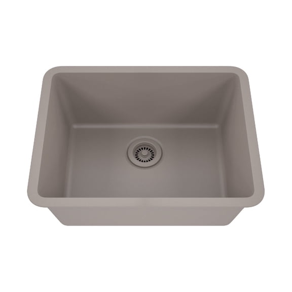 23" x 18" Quartz Kitchen Sink, Single Bowl Sink, Drop-in Sink, Undermount Sink, Granite Kitchen Sink, Galaxy  Concrete Kitchen Sink Lexicon Platinum LP-2318-C-SO
